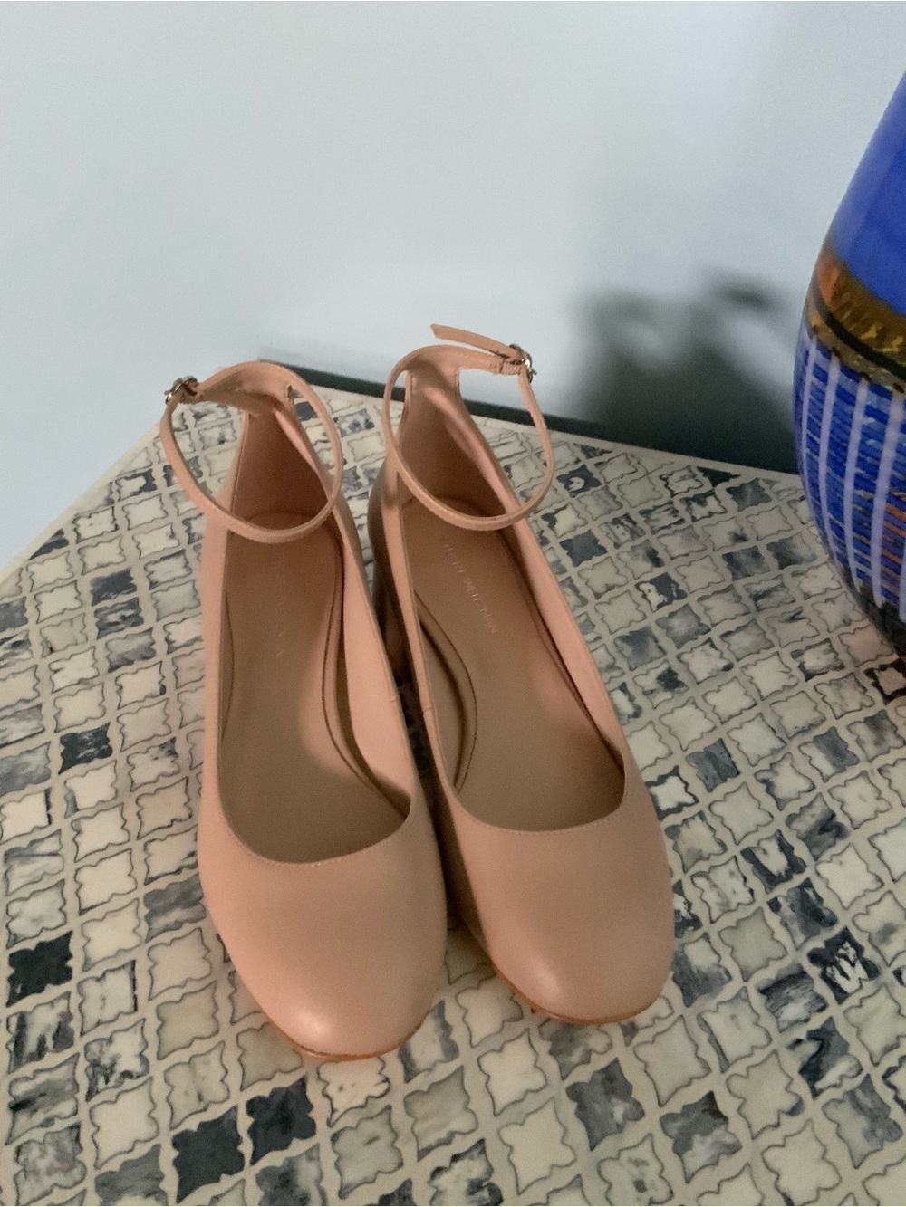 Stuart Weitzman Nude Ankle-Strap Pumps